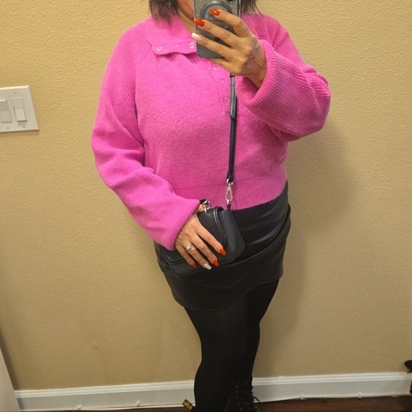 Le Lis Sweaters - Le Lis Fuchsia Cowl Neck Sweater